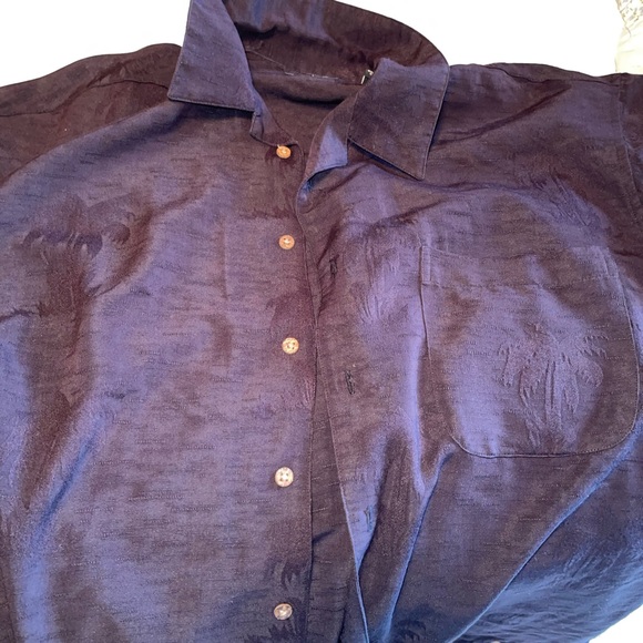 Excellent Condition Haggar Black Palm Tree Button Up - Picture 1 of 4